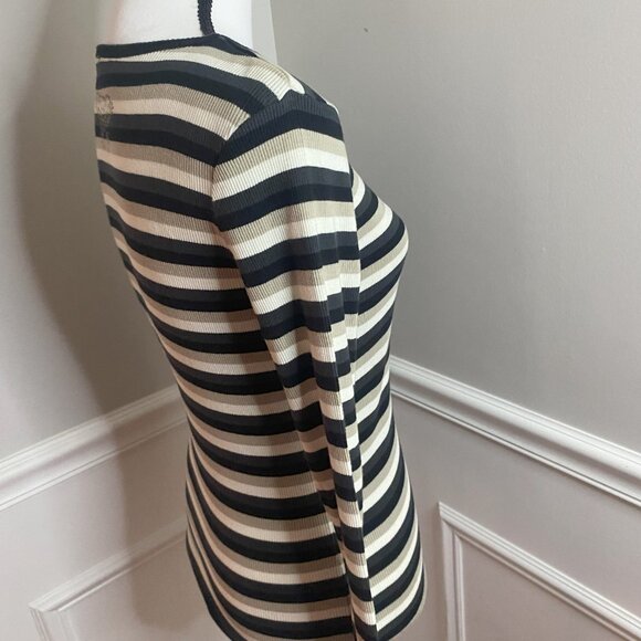 Fransa Ribbed Striped T-shirt  size Medium - Picture 4 of 10